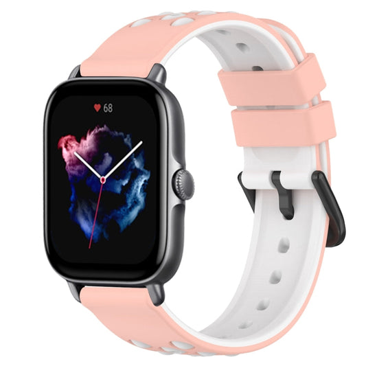 20mm Two-Color Porous Silicone Watch Band, For Amazfit GTS 3, For Amazfit GTS 2E