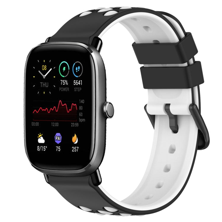 20mm Two-Color Porous Silicone Watch Band, For Amazfit GTS 2 Mini, For Amazfit GTS 2