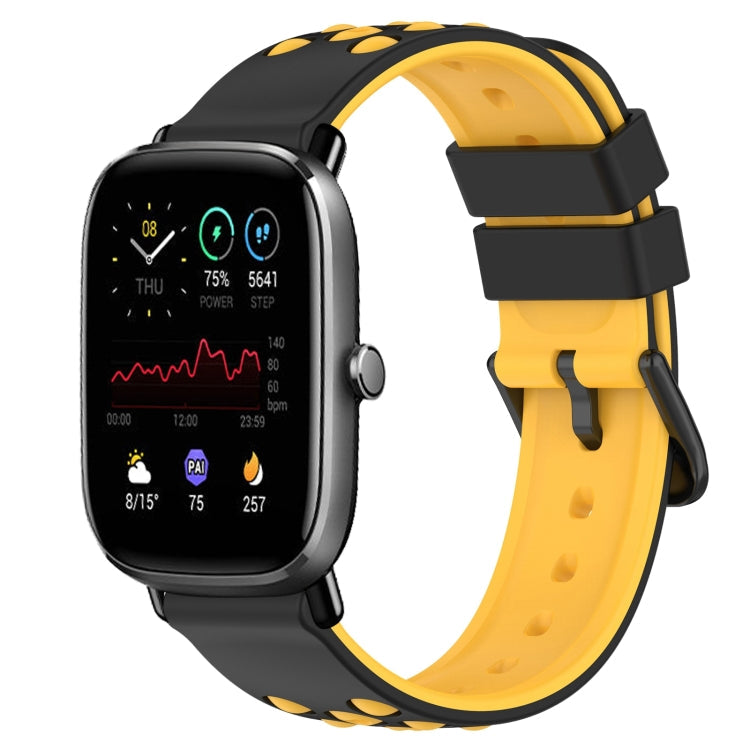 20mm Two-Color Porous Silicone Watch Band, For Amazfit GTS 2 Mini, For Amazfit GTS 2