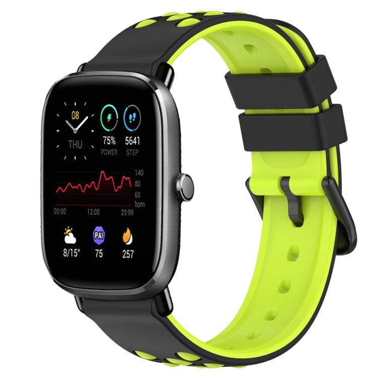 20mm Two-Color Porous Silicone Watch Band, For Amazfit GTS 2 Mini, For Amazfit GTS 2