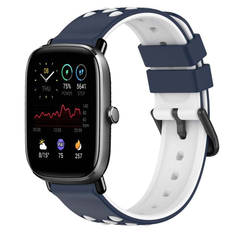 20mm Two-Color Porous Silicone Watch Band, For Amazfit GTS 2 Mini, For Amazfit GTS 2