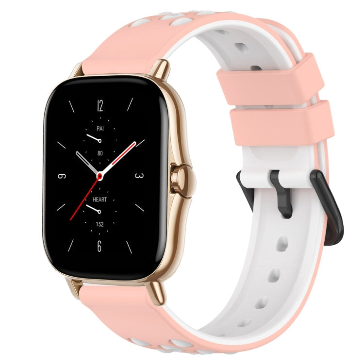 20mm Two-Color Porous Silicone Watch Band, For Amazfit GTS 2 Mini, For Amazfit GTS 2