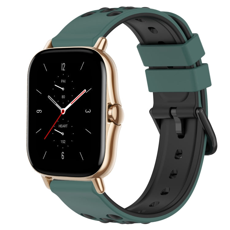 20mm Two-Color Porous Silicone Watch Band, For Amazfit GTS 2 Mini, For Amazfit GTS 2