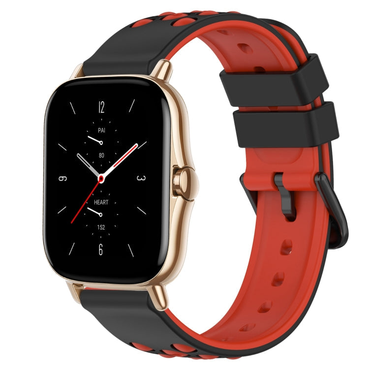 20mm Two-Color Porous Silicone Watch Band, For Amazfit GTS 2 Mini, For Amazfit GTS 2