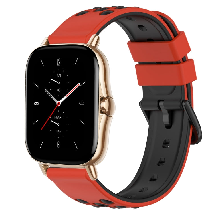 20mm Two-Color Porous Silicone Watch Band, For Amazfit GTS 2 Mini, For Amazfit GTS 2