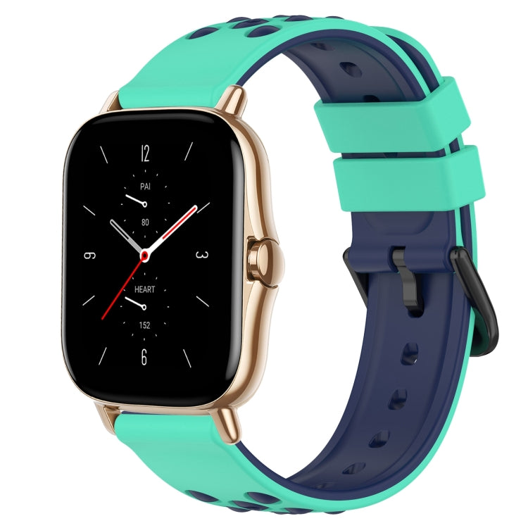 20mm Two-Color Porous Silicone Watch Band, For Amazfit GTS 2 Mini, For Amazfit GTS 2