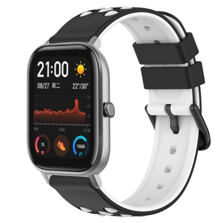 20mm Two-Color Porous Silicone Watch Band, For Amazfit GTS, For Amazfit GTR 42mm