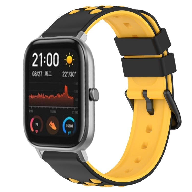 20mm Two-Color Porous Silicone Watch Band, For Amazfit GTS, For Amazfit GTR 42mm