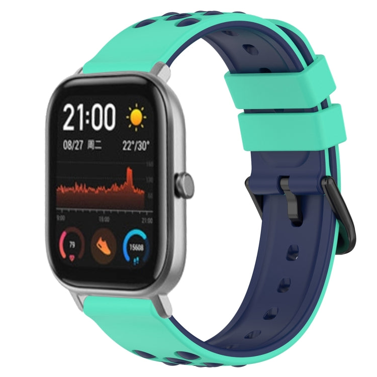 20mm Two-Color Porous Silicone Watch Band, For Amazfit GTS, For Amazfit GTR 42mm