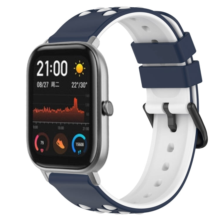 20mm Two-Color Porous Silicone Watch Band, For Amazfit GTS, For Amazfit GTR 42mm