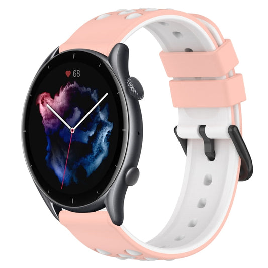 22mm Two-Color Porous Silicone Watch Band, For Amazfit GTR 3, For Amazfit GTR 3 Pro