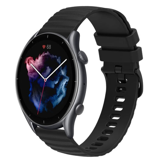 22mm Wavy Dotted Solid-Color Silicone Watch Band, For Amazfit GTR 3 Pro, For Amazfit GTR 2e