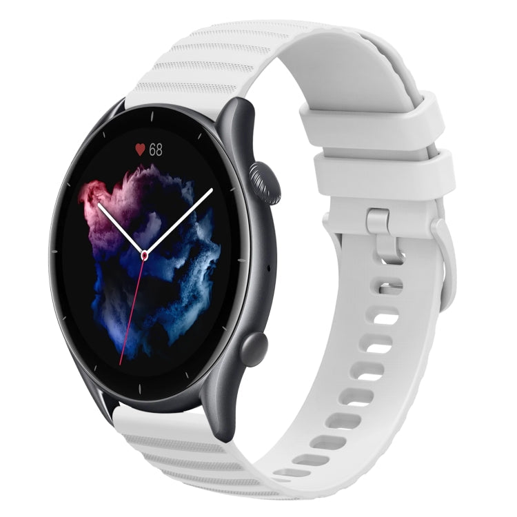 22mm Wavy Dotted Solid-Color Silicone Watch Band, For Amazfit GTR 3 Pro, For Amazfit GTR 2e