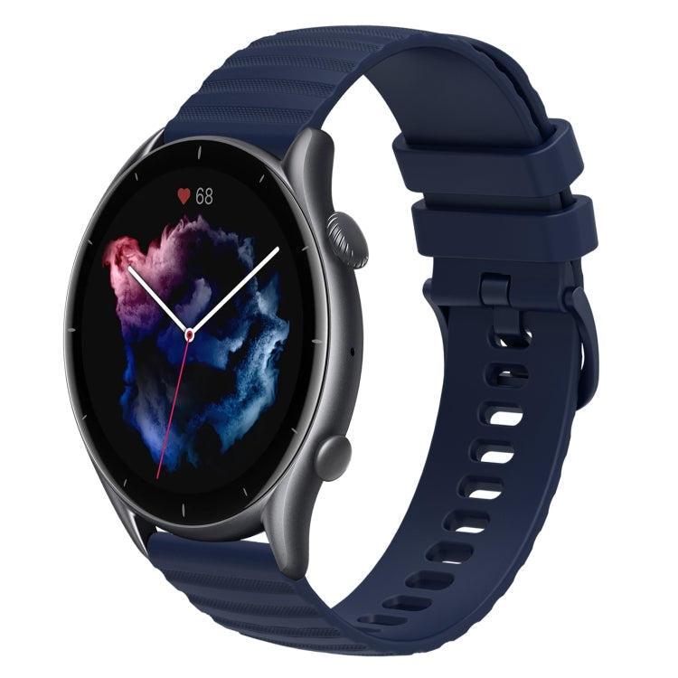 22mm Wavy Dotted Solid-Color Silicone Watch Band, For Amazfit GTR 3 Pro, For Amazfit GTR 2e