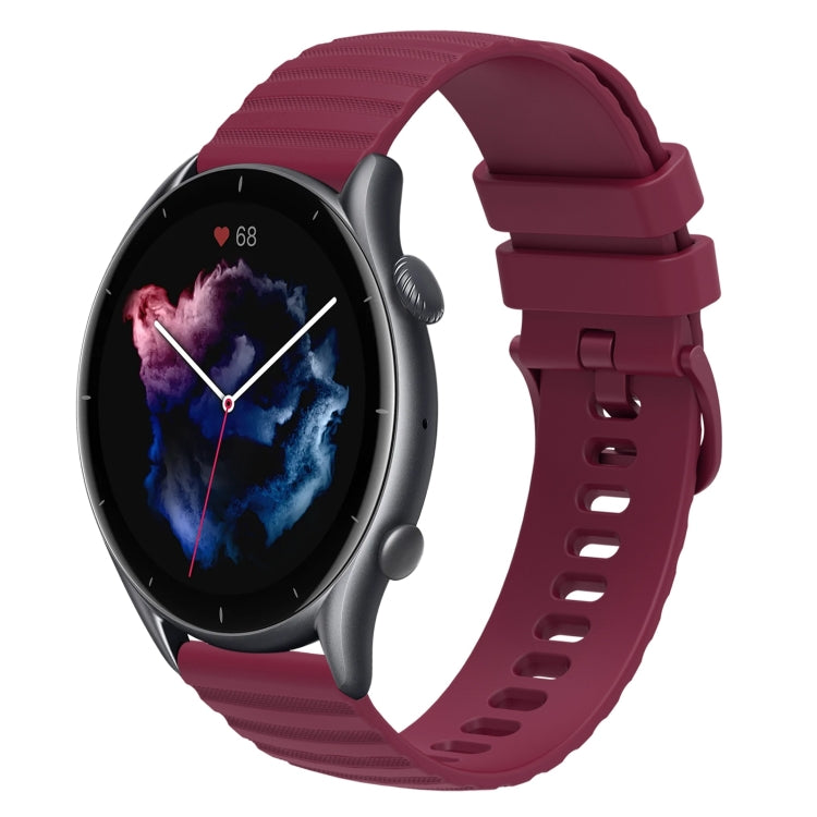 22mm Wavy Dotted Solid-Color Silicone Watch Band, For Amazfit GTR 3 Pro, For Amazfit GTR 2e