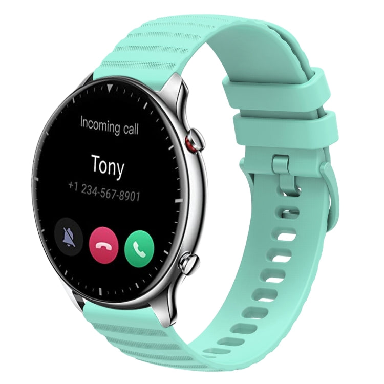22mm Wavy Dotted Solid-Color Silicone Watch Band, For Amazfit GTR 2, For Amazfit 3 Stratos