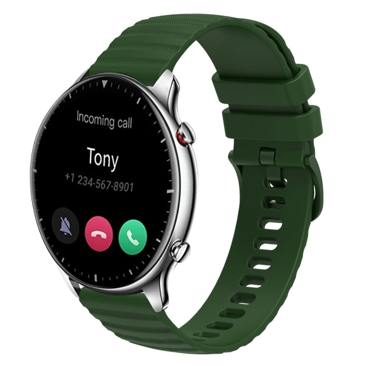 22mm Wavy Dotted Solid-Color Silicone Watch Band, For Amazfit GTR 2, For Amazfit 3 Stratos
