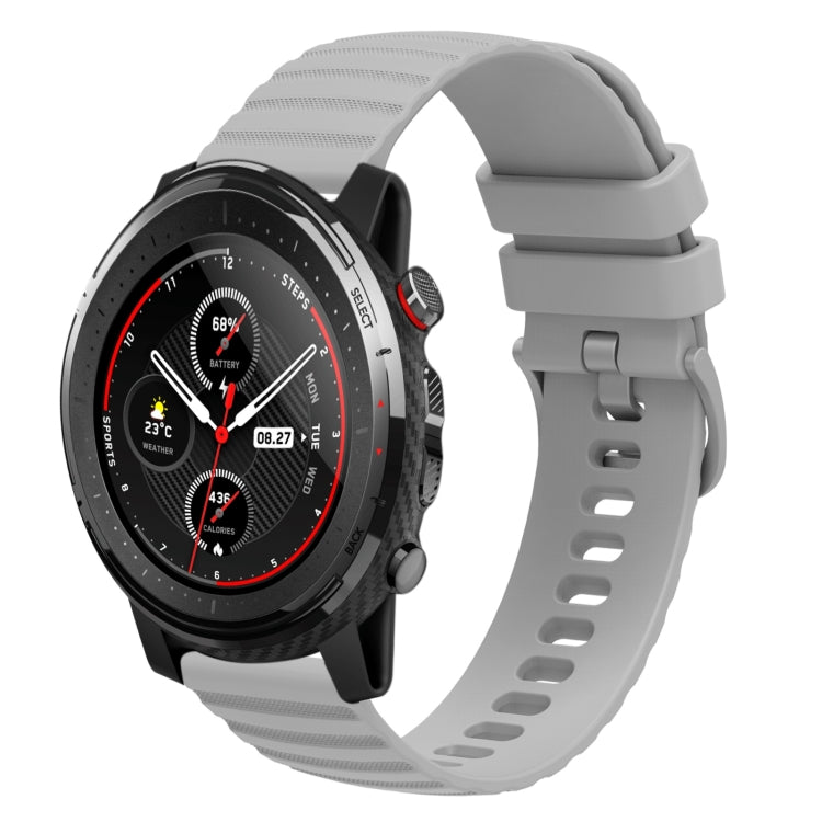22mm Wavy Dotted Solid-Color Silicone Watch Band, For Amazfit GTR 2, For Amazfit 3 Stratos