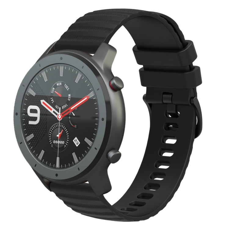 22mm Wavy Dotted Solid-Color Silicone Watch Band, For Amazfit GTR 47mm