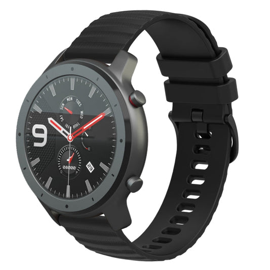 22mm Wavy Dotted Solid-Color Silicone Watch Band, For Amazfit GTR 47mm