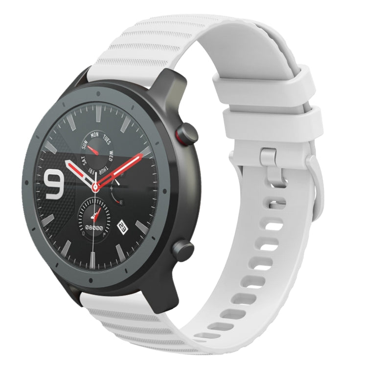 22mm Wavy Dotted Solid-Color Silicone Watch Band, For Amazfit GTR 47mm