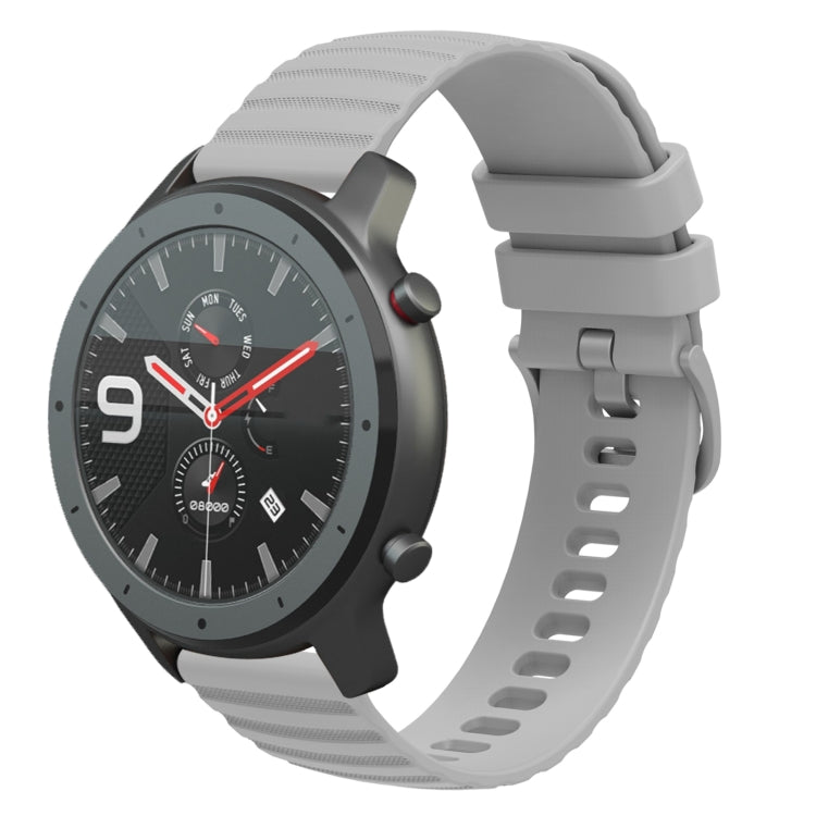 22mm Wavy Dotted Solid-Color Silicone Watch Band, For Amazfit GTR 47mm
