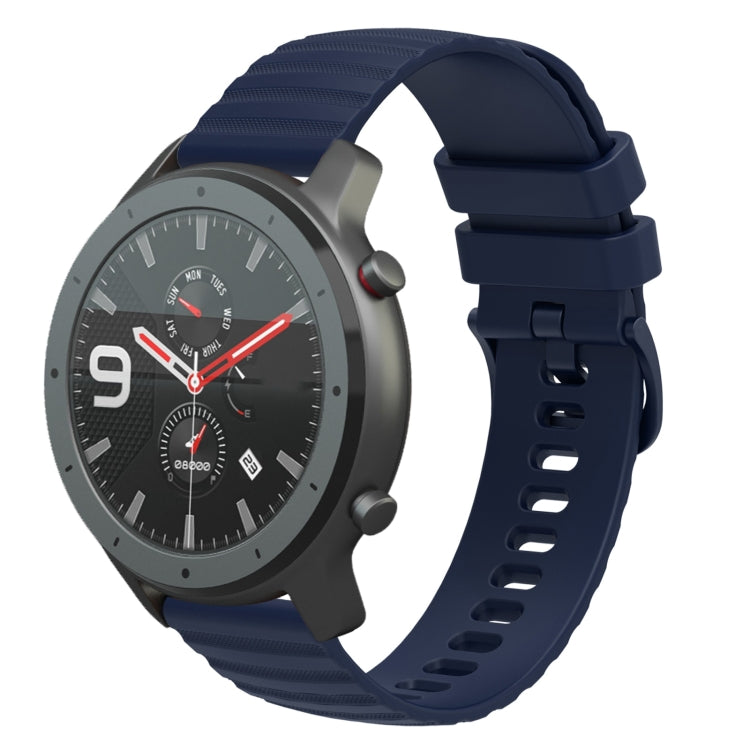 22mm Wavy Dotted Solid-Color Silicone Watch Band, For Amazfit GTR 47mm