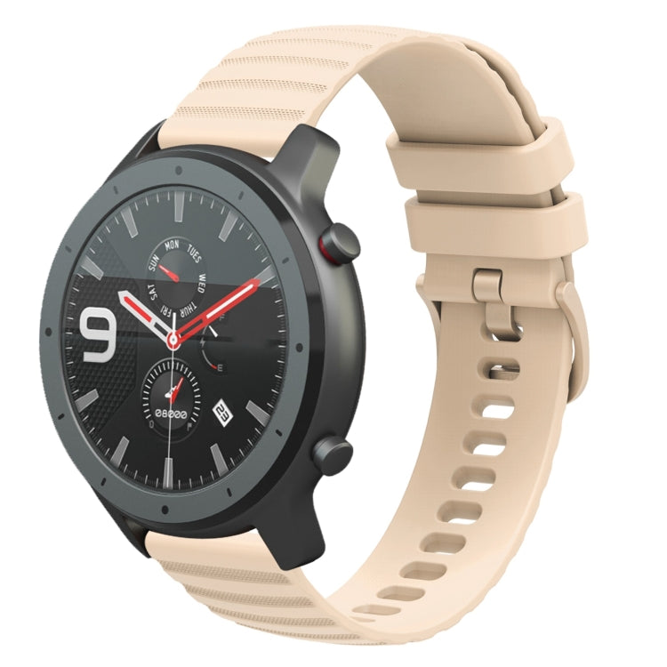 22mm Wavy Dotted Solid-Color Silicone Watch Band, For Amazfit GTR 47mm