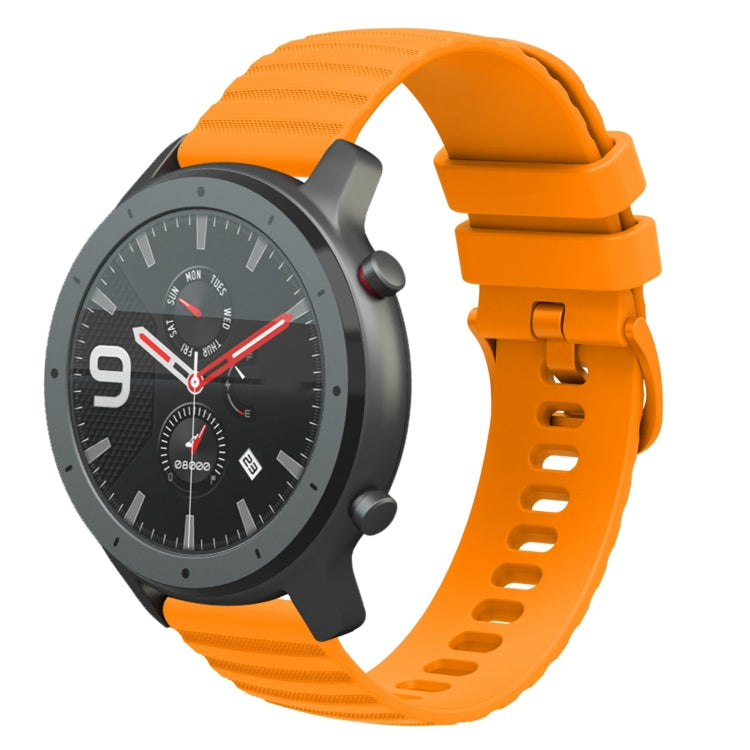 22mm Wavy Dotted Solid-Color Silicone Watch Band, For Amazfit GTR 47mm