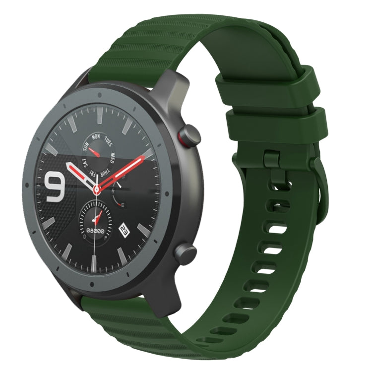 22mm Wavy Dotted Solid-Color Silicone Watch Band, For Amazfit GTR 47mm