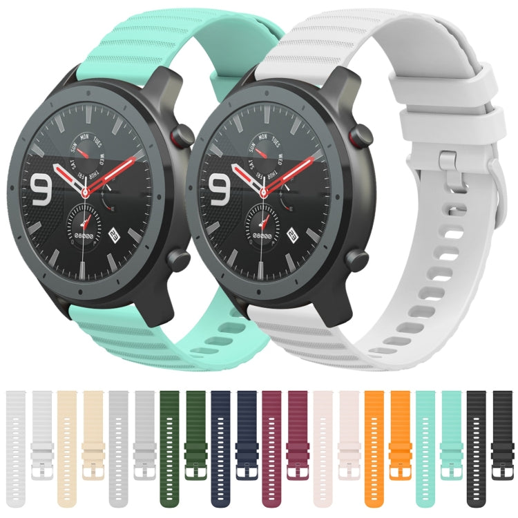 22mm Wavy Dotted Solid-Color Silicone Watch Band, For Amazfit GTR 47mm