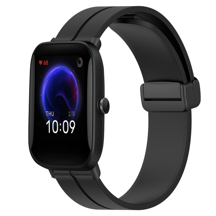 20mm Solid Color Magnetic Clasp Silicone Watch Band, For Amazfit GTR 42mm, For Amazfit Pop Pro