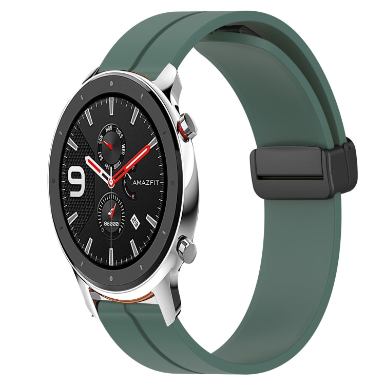 22mm Solid Color Magnetic Clasp Silicone Watch Band, For Amazfit GTR 47mm