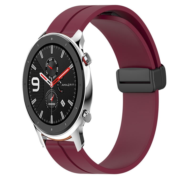 22mm Solid Color Magnetic Clasp Silicone Watch Band, For Amazfit GTR 47mm