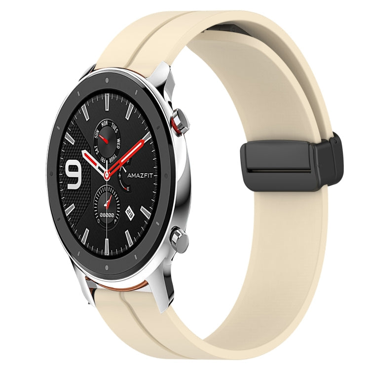 22mm Solid Color Magnetic Clasp Silicone Watch Band, For Amazfit GTR 47mm