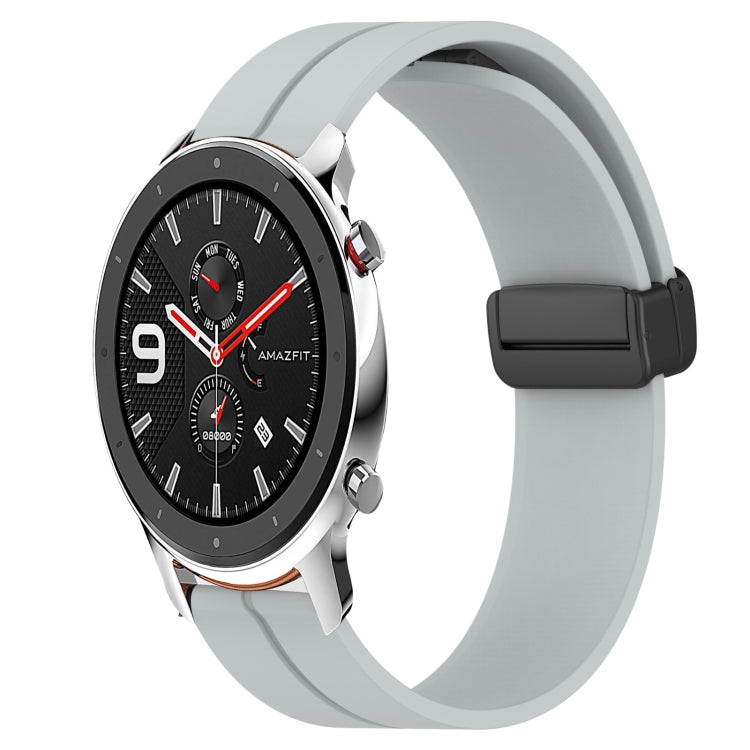 22mm Solid Color Magnetic Clasp Silicone Watch Band, For Amazfit GTR 47mm