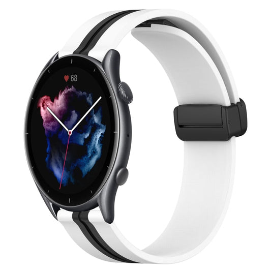 22mm Folding Magnetic Clasp Silicone Watch Band, For Amazfit GTR 3 Pro, For Amazfit GTR 2e