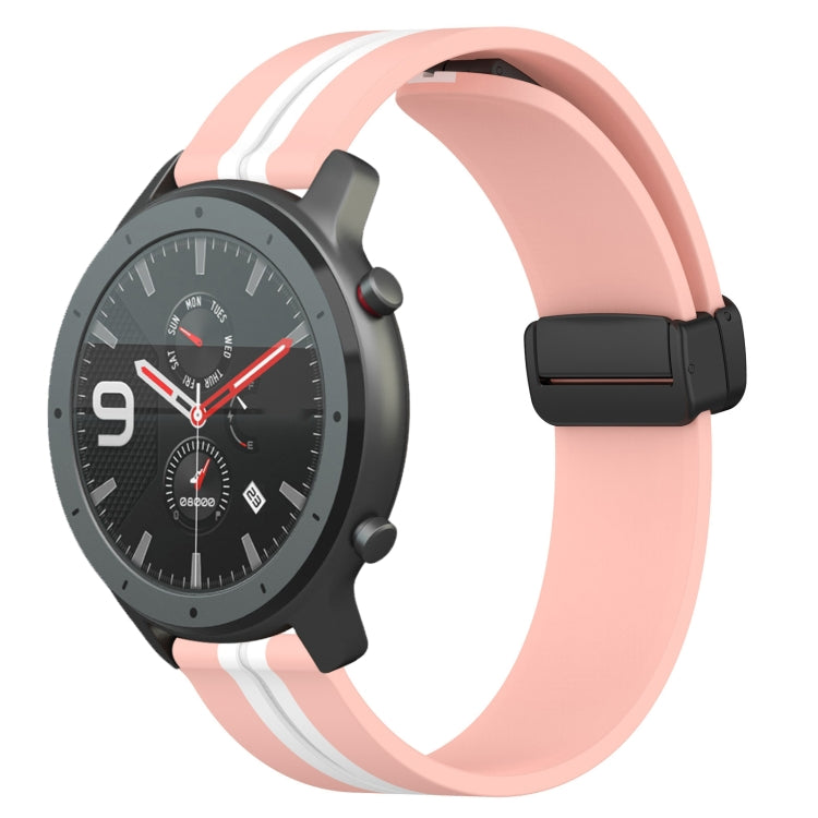 22mm Folding Magnetic Clasp Silicone Watch Band, For Amazfit GTR 47mm