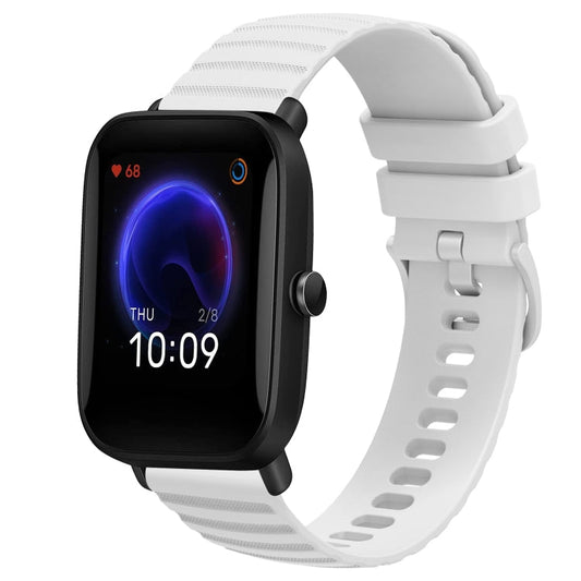 20mm Wavy Dot Pattern Solid Color Silicone Watch Band, For Amazfit Pop