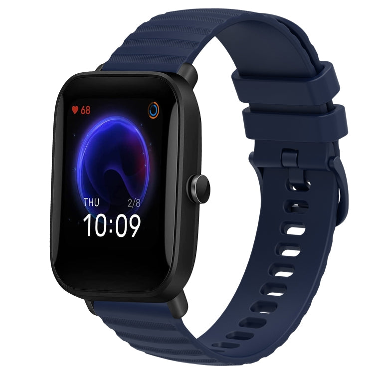 20mm Wavy Dot Pattern Solid Color Silicone Watch Band, For Amazfit Pop