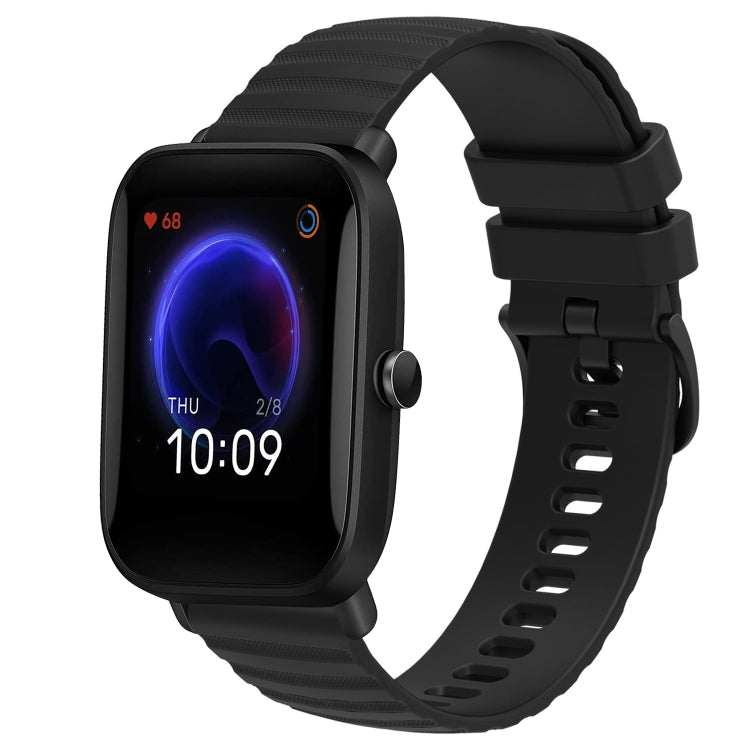20mm Wavy Dot Pattern Solid Color Silicone Watch Band, For Amazfit Pop