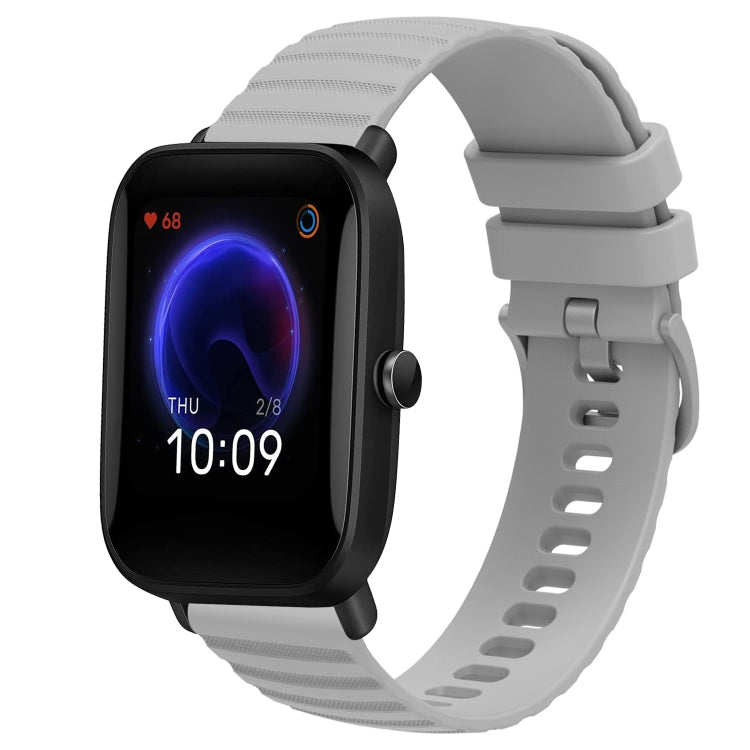 20mm Wavy Dot Pattern Solid Color Silicone Watch Band, For Amazfit Pop