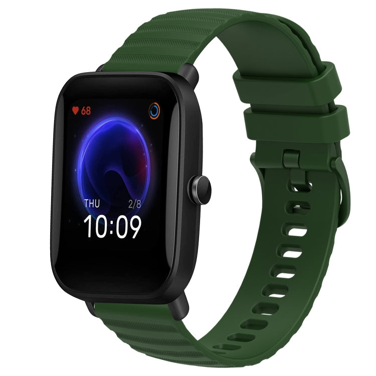 20mm Wavy Dot Pattern Solid Color Silicone Watch Band, For Amazfit Pop