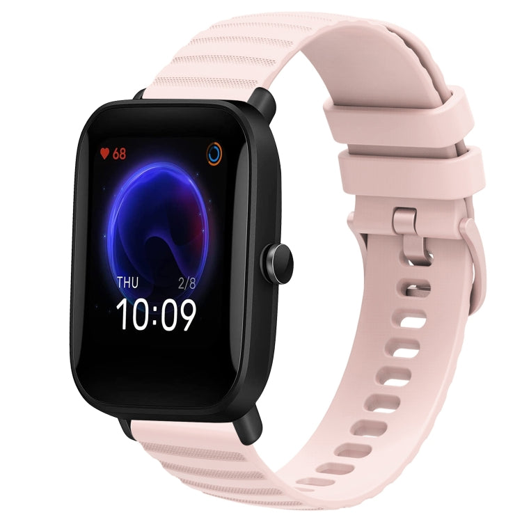 20mm Wavy Dot Pattern Solid Color Silicone Watch Band, For Amazfit Pop