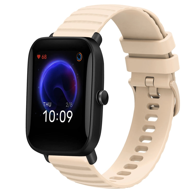 20mm Wavy Dot Pattern Solid Color Silicone Watch Band, For Amazfit Pop