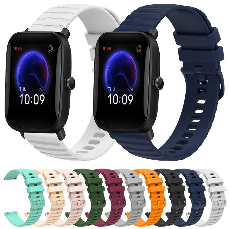 20mm Wavy Dot Pattern Solid Color Silicone Watch Band, For Amazfit Pop