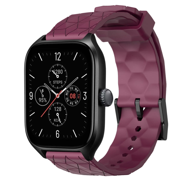 20mm Football Pattern Solid Color Silicone Watch Band, For Amazfit GTS 4, For Amazfit GTS 3