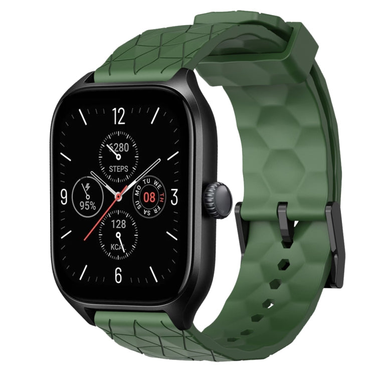 20mm Football Pattern Solid Color Silicone Watch Band, For Amazfit GTS 4, For Amazfit GTS 3