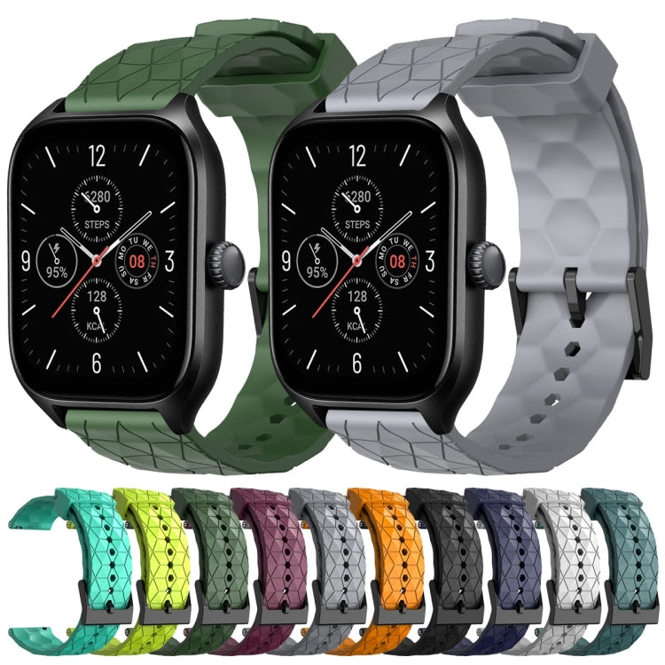 20mm Football Pattern Solid Color Silicone Watch Band, For Amazfit GTS 4, For Amazfit GTS 3