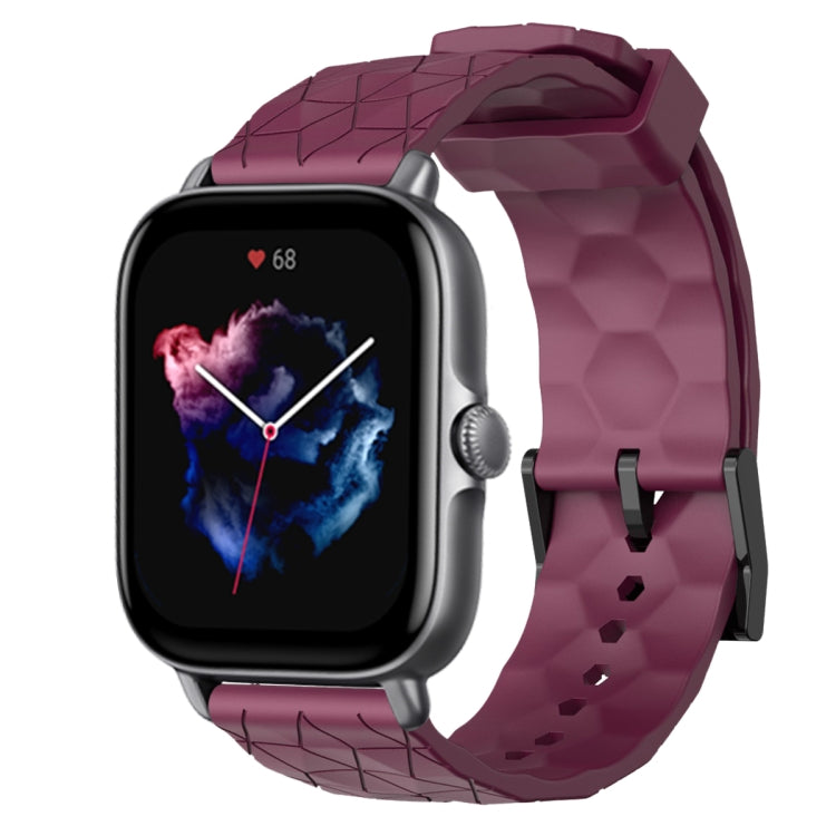 20mm Football Pattern Solid Color Silicone Watch Band, For Amazfit GTS 4, For Amazfit GTS 3